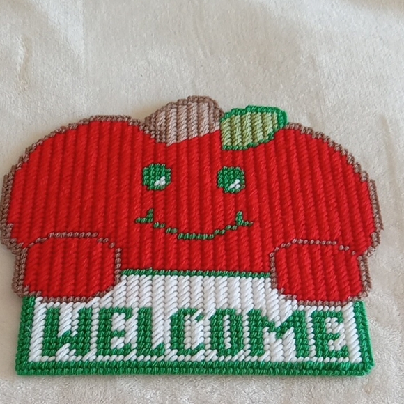 handcrafted Other - Cheerful Red and Green Apple Wall Hanging